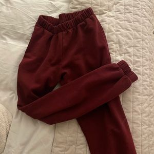 john galt aka brandy melville rosa sweatpants in burgundy maroon color ONE SIZE